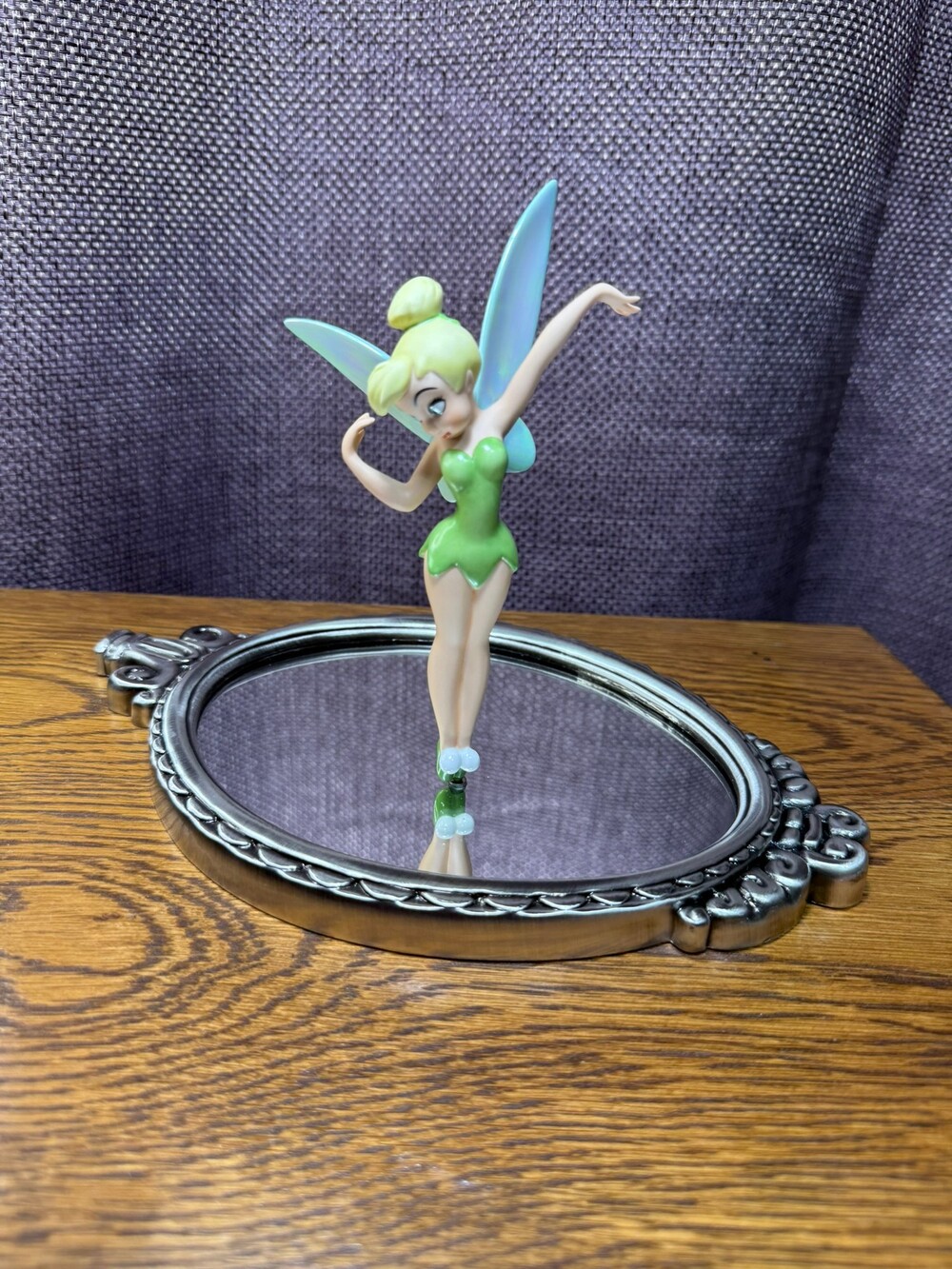 Disney 1999 Tinker Bell Frameless Glass Mirror Collectors Society Figurine